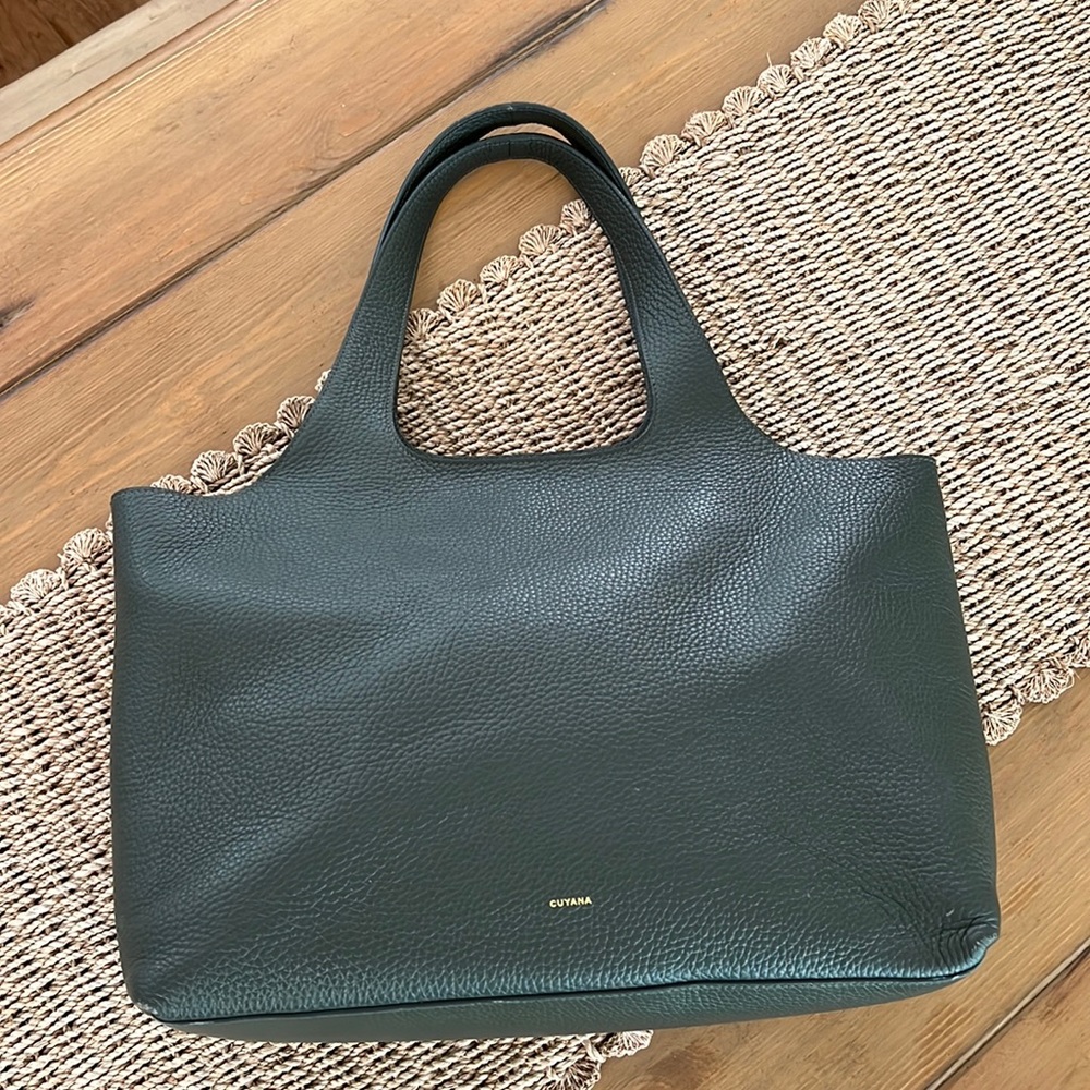Cuyana System tote in dark olive 16”